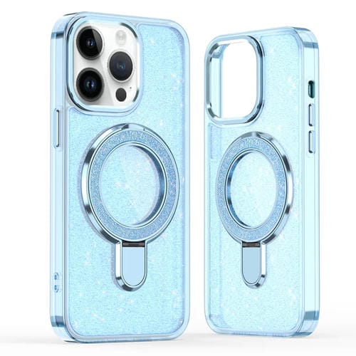 Funda para Teléfono Magsafe con Soporte de Anillo para iPhone 14 Pro (Azul)