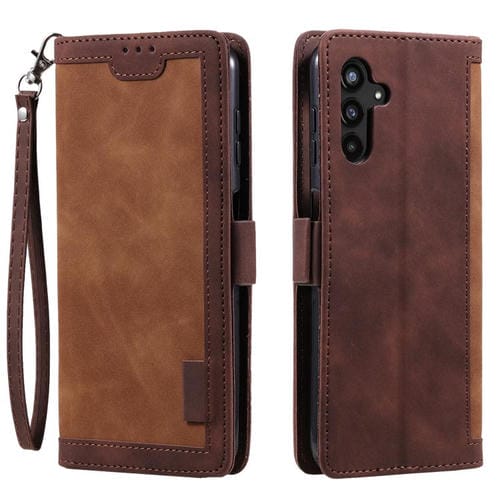 Funda de cuero con tapa horizontal y diseño retro para Samsung Galaxy A17 5G (marrón)