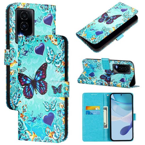 Funda de Cuero para Teléfono Honor GT con Diseño Mariposa de Amor (Color Liso)