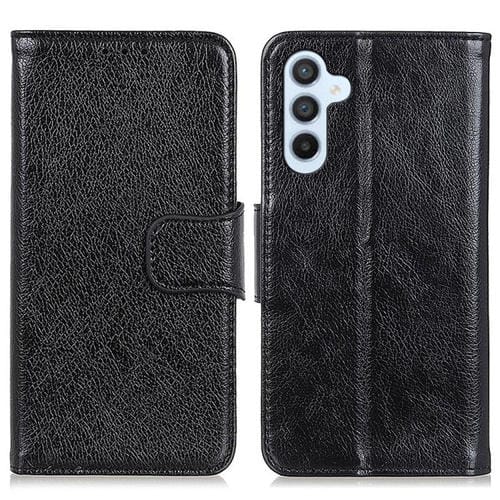 Funda de cuero con tapa horizontal y textura Nappa para Samsung Galaxy A17 5G (negra)