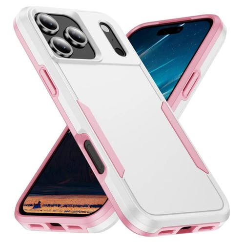 Funda Pioneer Armor de PC y TPU resistente para iPhone 17 Pro (blanco y rosa)