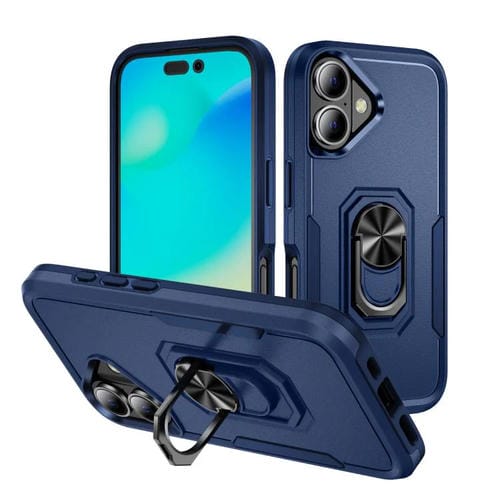 Funda Pioneer Armor de PC y TPU resistente con soporte para iPhone 17 (azul)