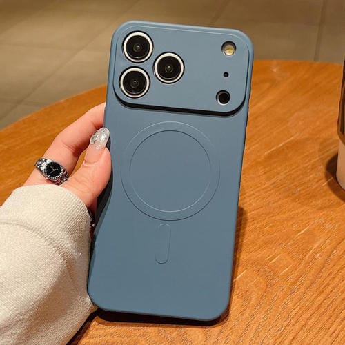 For iPhone 17 Pro Max Solid Color Liquid Silicone MagSafe Magnetic Phone Case(Lavender Grey)