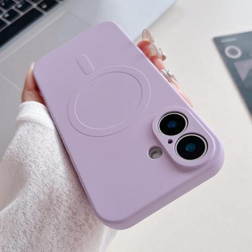 For iPhone 17 Solid Color Liquid Silicone MagSafe Magnetic Phone Case(Lilac)