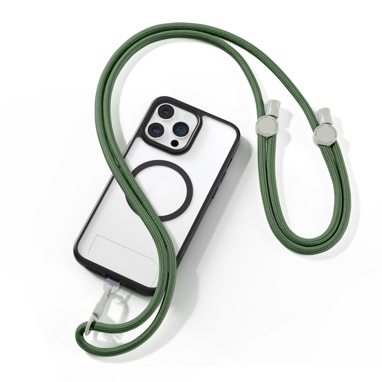 Correa para el Cuello Cruzada Dux Ducis Plaz con Cordón Antipérdida para Teléfono (Verde Militar)