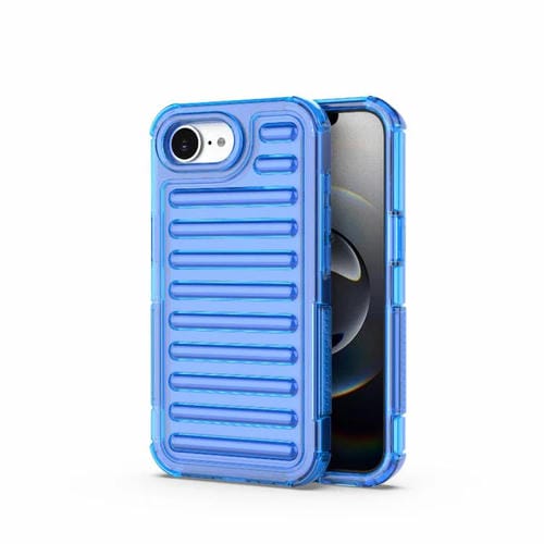 Funda híbrida de TPU y PC con airbag de alta transparencia para iPhone 17 Pro Max (azul transparente)