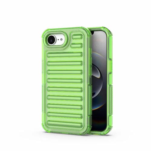 Funda híbrida de TPU y PC con airbag de alta transparencia para iPhone 17 Pro Max (verde transparente)