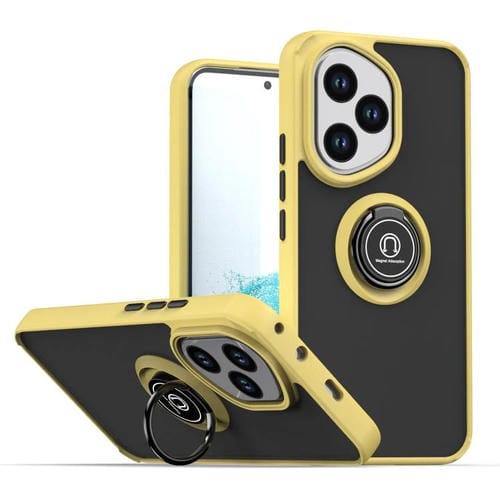 Funda de TPU + PC con anilla para Honor 400 Global (156,5 mm) Serie Q Shadow 1 (Amarillo)