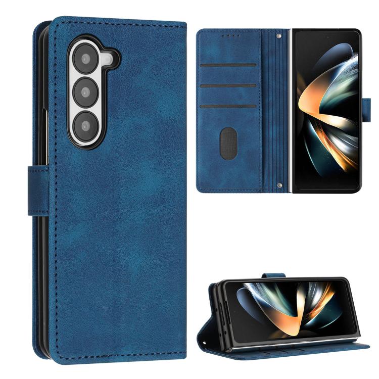 Funda de cuero triangular Dream Triangle con cordón para Samsung Galaxy Z Fold7 (azul)
