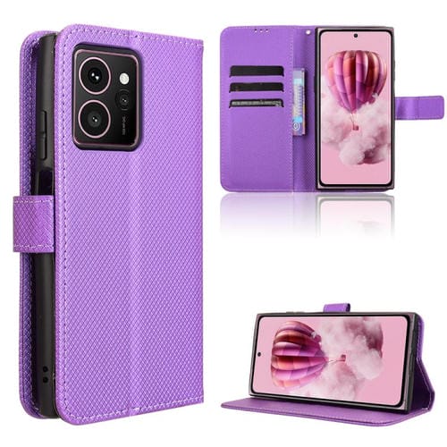 Funda de Cuero Textura Diamante para Teléfono Hmd Skyline (Morado)