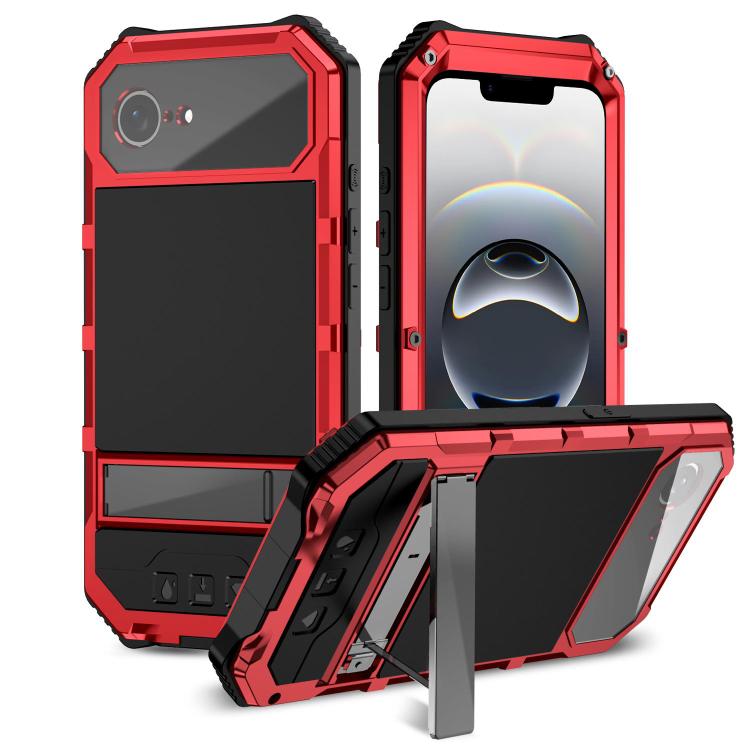 Funda para Teléfono R-Just Life Resistente Agua Polvo Golpes para iPhone 16E (Roja)
