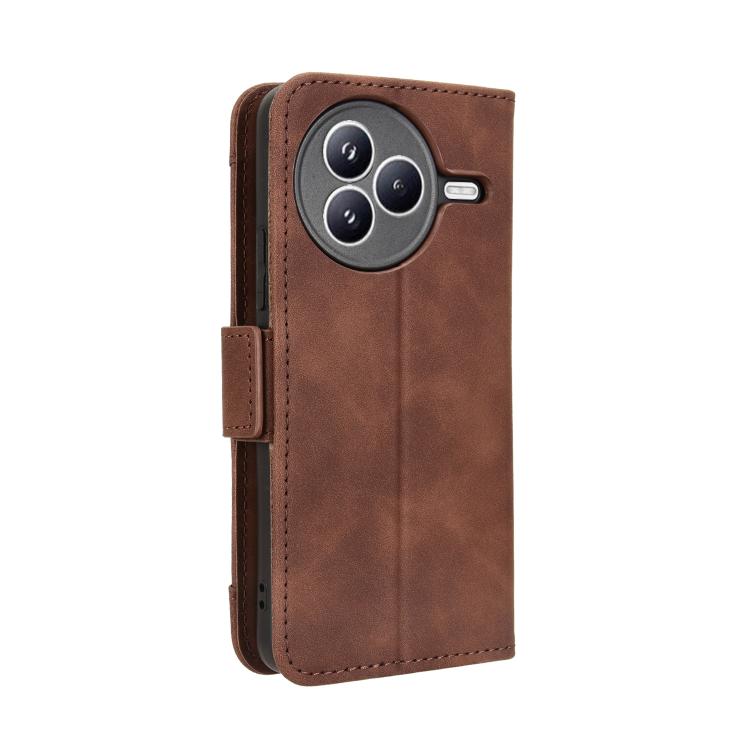 Funda de piel con textura de becerro y ranuras para tarjetas para Xiaomi Civi 5 Pro 5G (marrón)