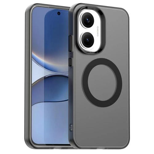 Funda híbrida de TPU y PC con tapa magnética Candy para Xiaomi Poco F7 (negro)