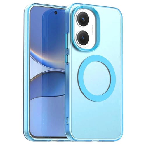 Funda híbrida de TPU y PC con tapa magnética Candy para Xiaomi Poco F7 (azul)