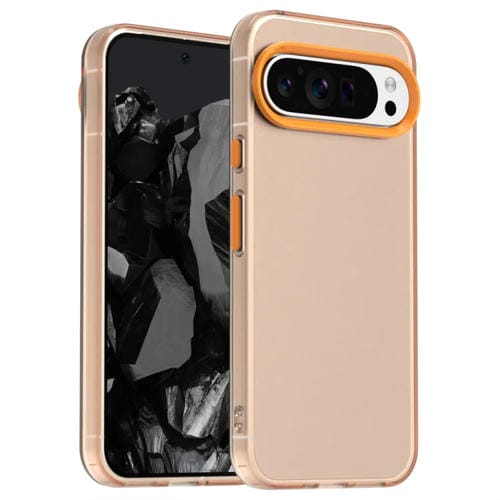 Funda híbrida TPU a prueba de golpes para Google Pixel 9 Pro XL Candy PC (Naranja)