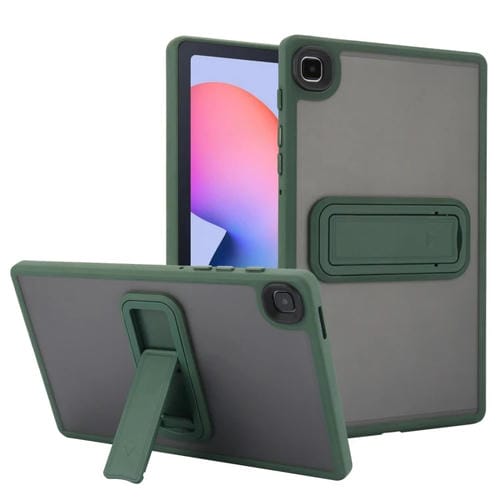 Funda híbrida TPU Policarbonato Samsung Galaxy Tab S6 Lite P610/P615 con soporte (Verde Oscuro)