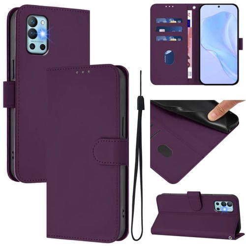 Funda Piel Sintética con Cordón para OnePlus 9R/8T (Violeta)