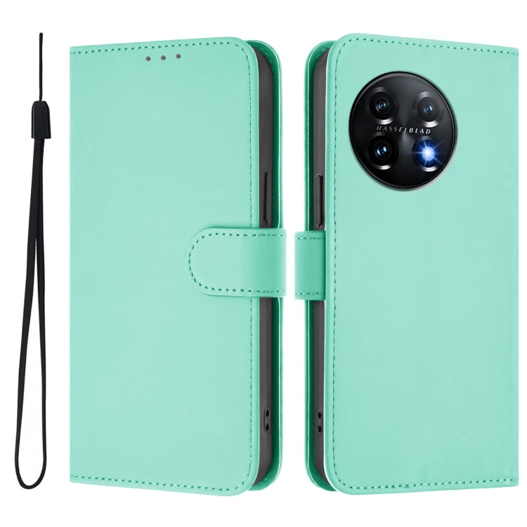 Funda de Piel con Cordón OnePlus 11 con Tacto de Piel (Verde Menta)