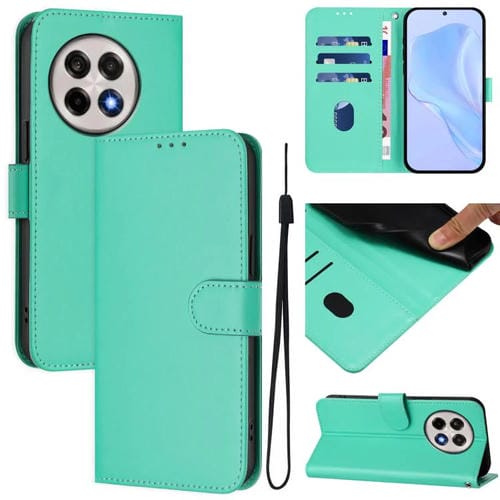Funda de Cuero con Cordón para OnePlus Ace 5 Pro / Ace 5 / 13R (Verde)