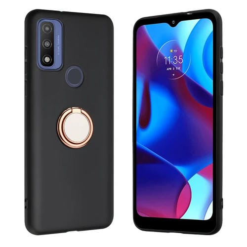 Funda TPU con Soporte de Anillo Mate para Moto G Play 2023 y G Pure 2021 (Oro Rosa)