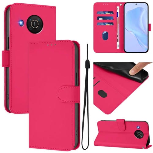 Funda de Piel Sintética con Cordón para Nokia X20 y X10 (Rosa)