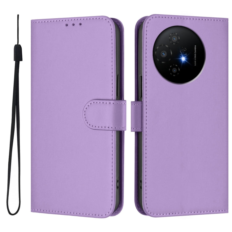 Funda de Piel Sintética con Cordón para Teléfono TCL 50 XL (Morado Lavanda)