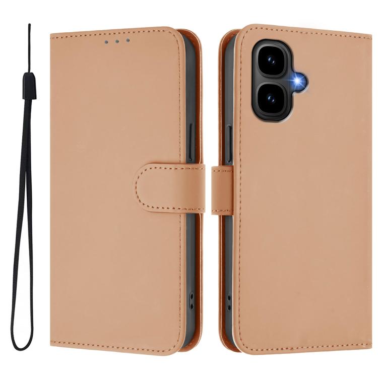 Funda de cuero con textura de piel y cordón para Infinix Smart 10 4G (color piel)