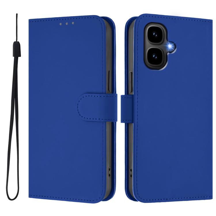 Funda de cuero con textura de piel y cordón para Infinix Smart 10 4G (azul oscuro)