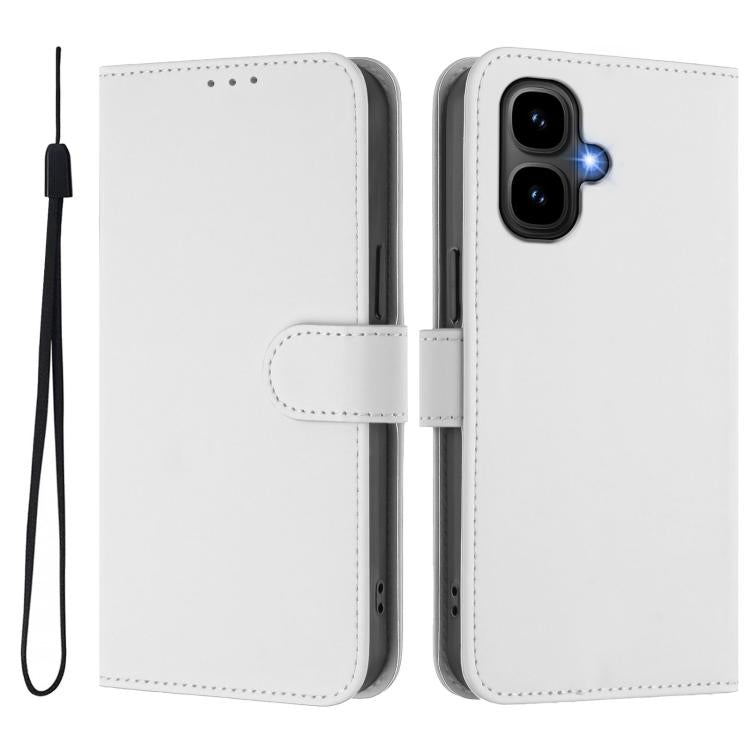 Funda de cuero con textura de piel y cordón para Infinix Smart 10 4G (blanco)