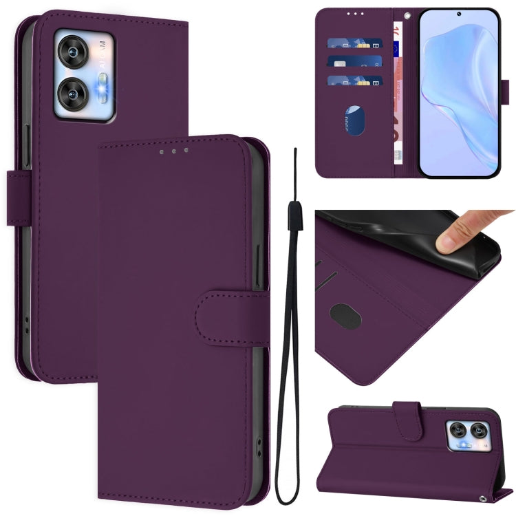 Funda de Piel Sintética con Cordón para Teléfono Oukitel C35 (Violeta)