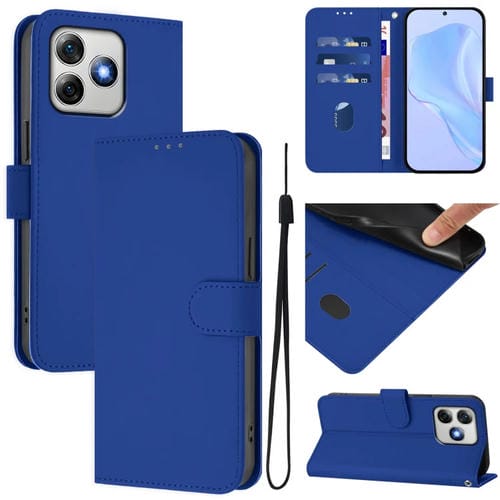 Funda de Piel Sintética con Cordón para Ulefone Note 18 Ultra (Azul Oscuro)