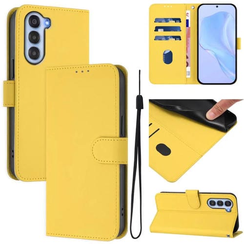 Funda de Piel Sintética con Cordón para ZTE Nubia S 5G A403Zt (Amarillo Limón)