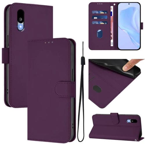 Funda de Cuero con Cordón para Sharp Basio Active3 (Violeta)