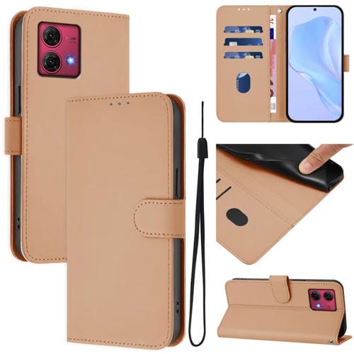 Funda de Piel Sintética con Cordón para Motorola Moto G84 5G (Piel)