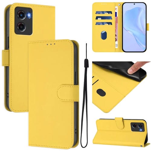 Funda de Piel Sintética con Cordón para Motorola Moto G05 (Amarillo Limón)
