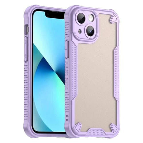 Funda híbrida TPU y PC iPhone 13 Mini Protección Glaseada (Morado)