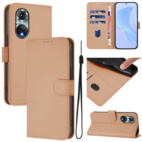 Funda de Piel con Cordón para Huawei Nova 9 con Tacto de Piel (Desnudo)