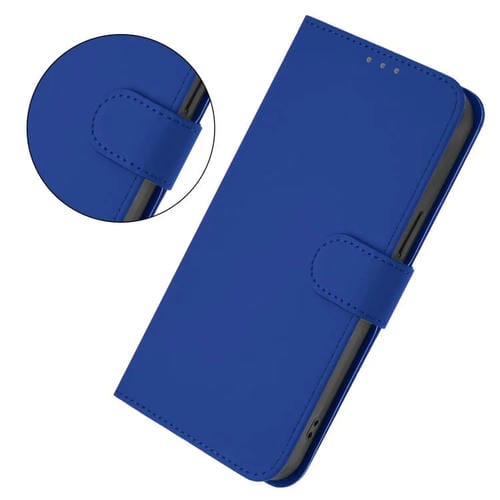 Funda de cuero con textura de piel y cordón para Honor X6C 4G (azul oscuro)