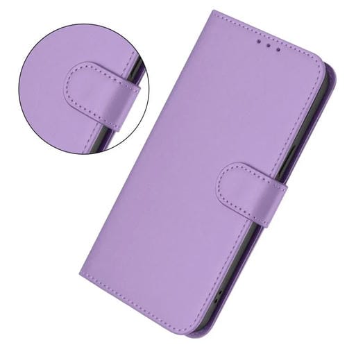 Funda de cuero con textura de piel y cordón para Honor X6C 4G (morado lavanda)