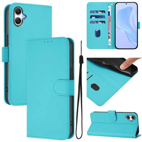 Funda Piel Sintética con Cordón Samsung Galaxy A06 4G/A06 5G (Azul Lago)