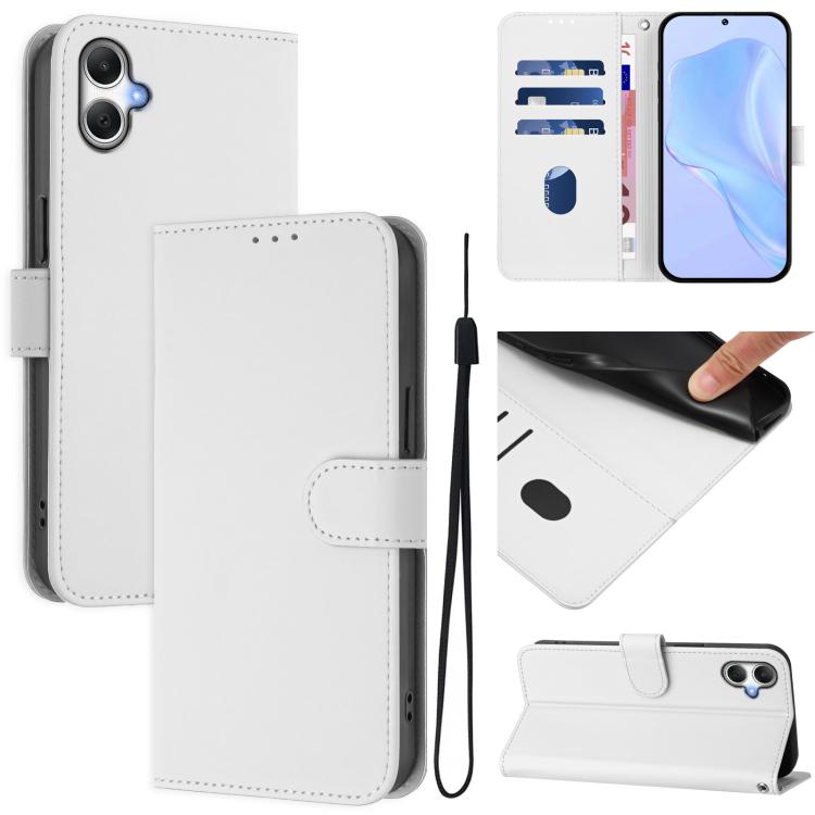 Funda de piel sintética con cordón para Samsung Galaxy A07 4G (color blanco)