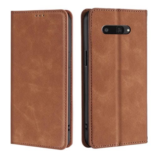 Funda de Cuero Magnética para Kyocera Digno Sx4 5G con Tacto de Piel (Marrón Claro)