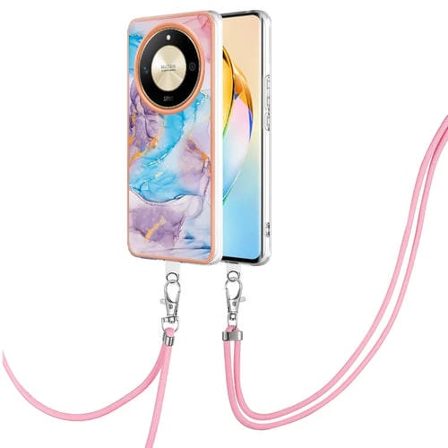 Funda TPU a Prueba de Golpes con Cordón para Honor X9B (Mármol Azul Vía Láctea)