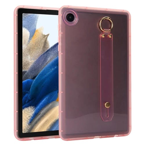 Funda híbrida TPU suave para Tablet Samsung Galaxy Tab A8 10.5 (2021) X200 con soporte para pulsera (Rosa)