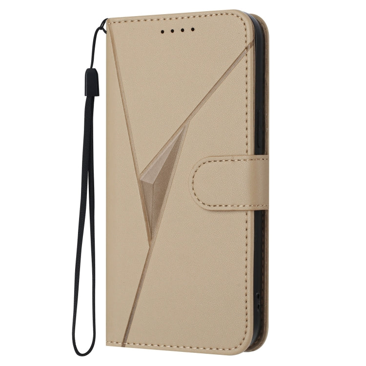 Estuche de Cuero con Hebilla y Diseño Triangular para Sharp Aquos R8 Pro Sh-51D (Dorado)