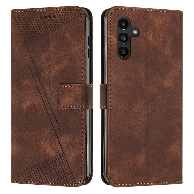 Funda de cuero triangular Dream Triangle con cordón para Samsung Galaxy S25 FE 5G (marrón)