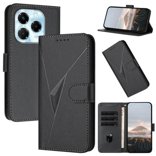 Funda de Cuero con Cierre de Hebilla y Diseño Triangular para Infinix Note 40X 5G (Negro)