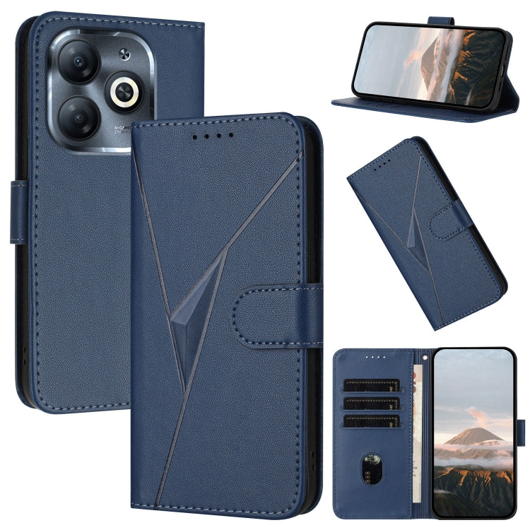 Funda de Cuero con Cierre de Hebilla y Diseño Triangular para Infinix Smart 8 (Azul Real)