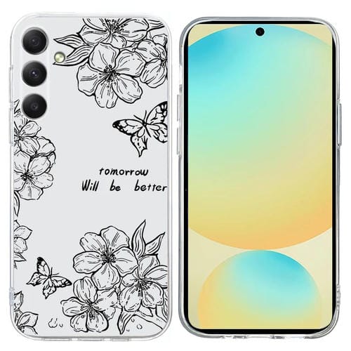 Funda TPU Samsung Galaxy A14 4G/5G Patrón Pintura Colorida (Mariposa y Flores)