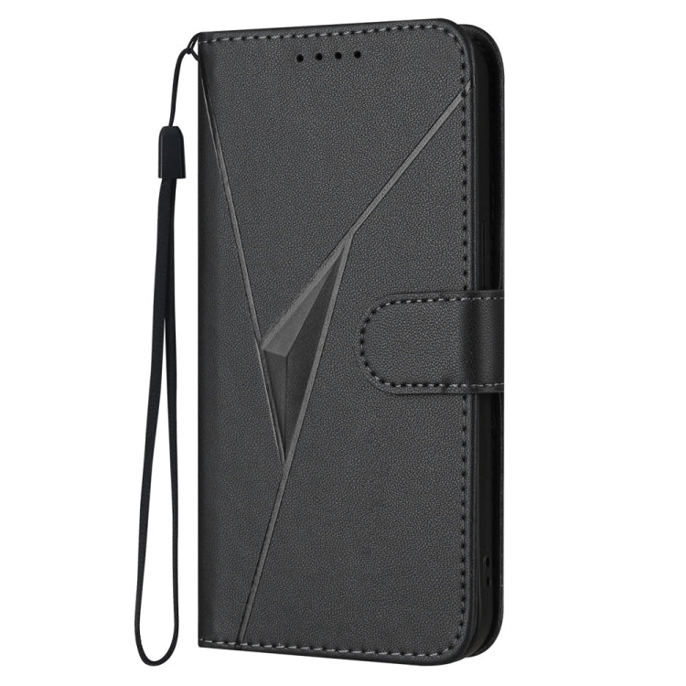 Funda de Cuero Huawei Pura 70 con Cierre de Hebilla y Diseño Triangular (Negra)
